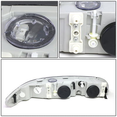 D-Motoring - Headlights - Smoked Lens - Amber Corner - Plug-n-Play - Pair - 99-04 Oldsmobile Alero - 4