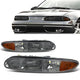99-04 Oldsmobile Alero Headlights - Smoked Housing - Smoked Lens - Amber Corner - Plug-n-Play - Pair