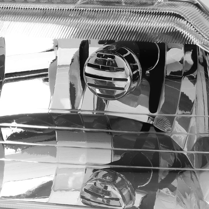 D-Motoring - Headlights - Chrome Housing - Clear Corner - Plug-n-Play - Pair - 98-02 Oldsmobile Intrigue - 2