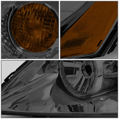 D-Motoring - Headlights - Smoked Lens - Amber Corner - Plug-n-Play - Pair - 05-10 Pontiac G6 - 3