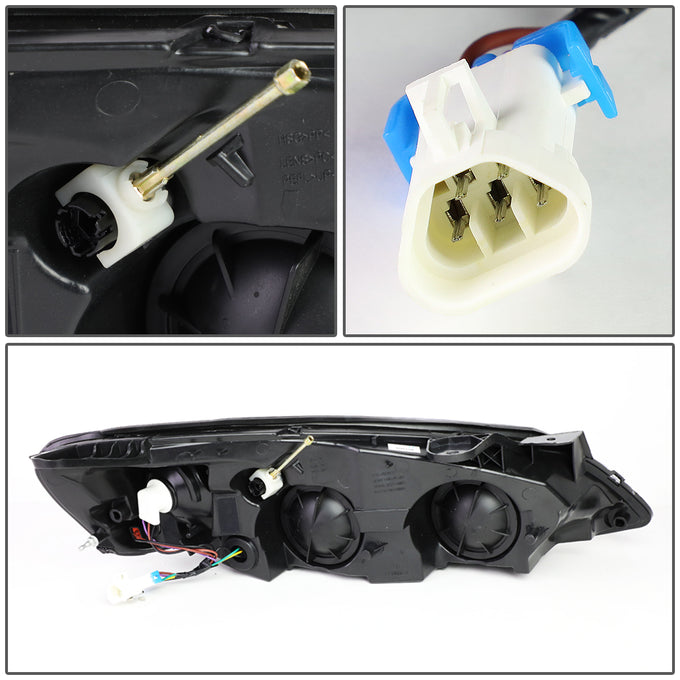 D-Motoring - Headlights - Smoked Lens - Amber Corner - Plug-n-Play - Pair - 05-10 Pontiac G6 - 4