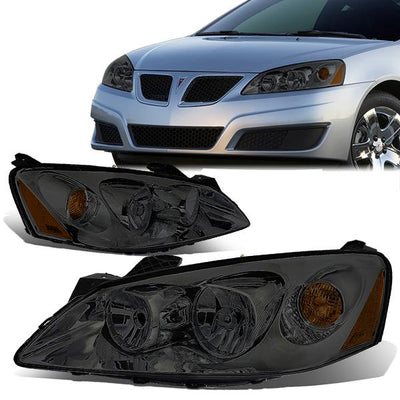 05-10 Pontiac G6 Headlights - Smoked Housing - Smoked Lens - Amber Corner - Plug-n-Play - Pair