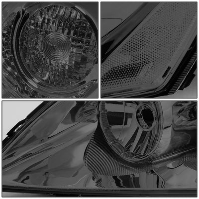 D-Motoring - Headlights - Smoked Lens - Clear Corner - Plug-n-Play - Pair - 05-10 Pontiac G6 - 3