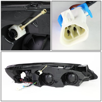 D-Motoring - Headlights - Smoked Lens - Clear Corner - Plug-n-Play - Pair - 05-10 Pontiac G6 - 4