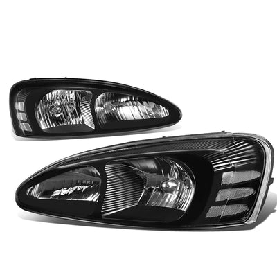 D-Motoring - Headlights - Black Housing - Clear Corner - Plug-n-Play - Pair - 04-08 Pontiac Grand Prix - 1