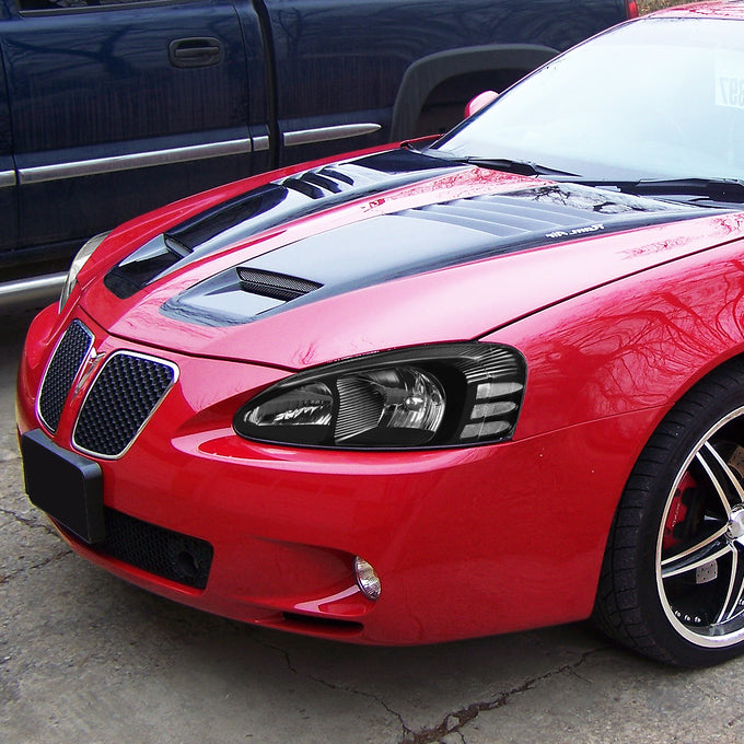 D-Motoring - Headlights - Black Housing - Clear Corner - Plug-n-Play - Pair - 04-08 Pontiac Grand Prix - 6