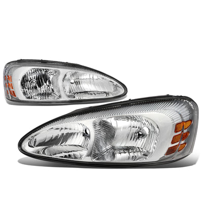 D-Motoring - Headlights - Chrome Housing - Clear Lens - Amber Corner - Plug-n-Play - Pair - 04-08 Pontiac Grand Prix - 1