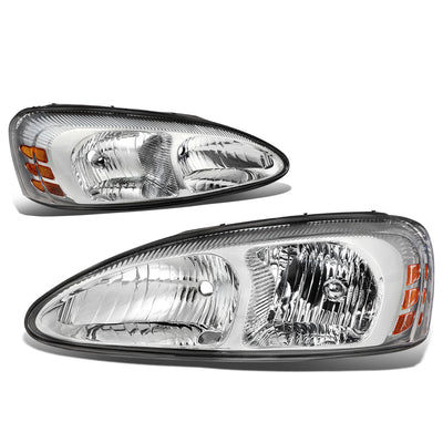 D-Motoring - Headlights - Chrome Housing - Clear Lens - Amber Corner - Plug-n-Play - Pair - 04-08 Pontiac Grand Prix - 4