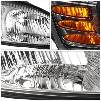 D-Motoring - Headlights - Chrome Housing - Clear Lens - Amber Corner - Plug-n-Play - Pair - 04-08 Pontiac Grand Prix - 3