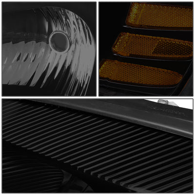 D-Motoring - Headlights - Smoked Lens - Amber Corner - Plug-n-Play - Pair - 04-08 Pontiac Grand Prix - 3