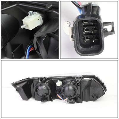 D-Motoring - Headlights - Black Housing - Amber Corner - Plug-n-Play - Pair - 03-07 Saturn Ion - 4