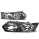 D-Motoring - Headlights - Black Housing - Clear Lens - Clear Corner - Plug-n-Play - Pair - 03-07 Saturn Ion - 1