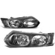 D-Motoring - Headlights - Black Housing - Clear Lens - Clear Corner - Plug-n-Play - Pair - 03-07 Saturn Ion - 4