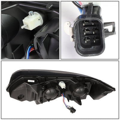 D-Motoring - Headlights - Black Housing - Clear Lens - Clear Corner - Plug-n-Play - Pair - 03-07 Saturn Ion - 5
