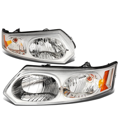 D-Motoring - Headlights - Chrome Housing - Amber Corner - Plug-n-Play - Pair - 03-07 Saturn Ion - 1