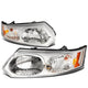 D-Motoring - Headlights - Chrome Housing - Amber Corner - Plug-n-Play - Pair - 03-07 Saturn Ion - 1