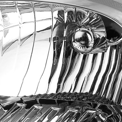 D-Motoring - Headlights - Chrome Housing - Amber Corner - Plug-n-Play - Pair - 03-07 Saturn Ion - 2
