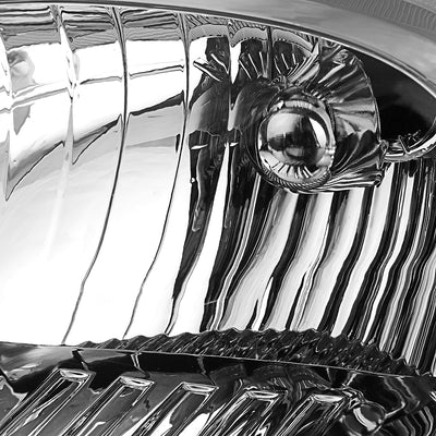D-Motoring - Headlights - Chrome Housing - Clear Corner - Plug-n-Play - Pair - 03-07 Saturn Ion - 2