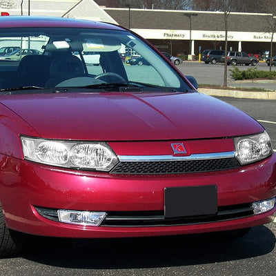 D-Motoring - Headlights - Chrome Housing - Clear Corner - Plug-n-Play - Pair - 03-07 Saturn Ion - 5