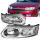 03-07 Saturn Ion Headlights - Chrome Housing - Amber Corner - Plug-n-Play - Pair