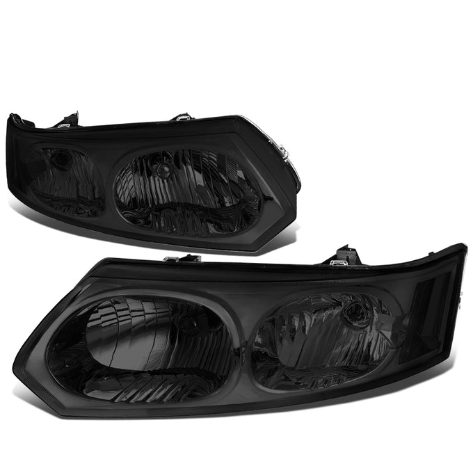 D-Motoring - Headlights - Smoked Lens - Clear Corner - Plug-n-Play - Pair - 03-07 Saturn Ion - 1