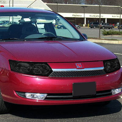 D-Motoring - Headlights - Smoked Lens - Clear Corner - Plug-n-Play - Pair - 03-07 Saturn Ion - 4