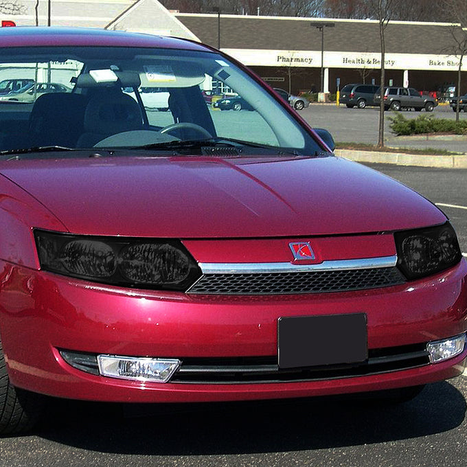 D-Motoring - Headlights - Smoked Lens - Clear Corner - Plug-n-Play - Pair - 03-07 Saturn Ion - 4