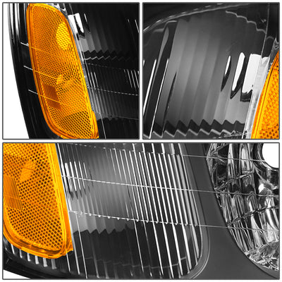 D-Motoring - Headlights - Black Housing - Clear Lens - Amber Corner - Plug-n-Play - Pair - 00-04 Subaru Legacy GT - 4