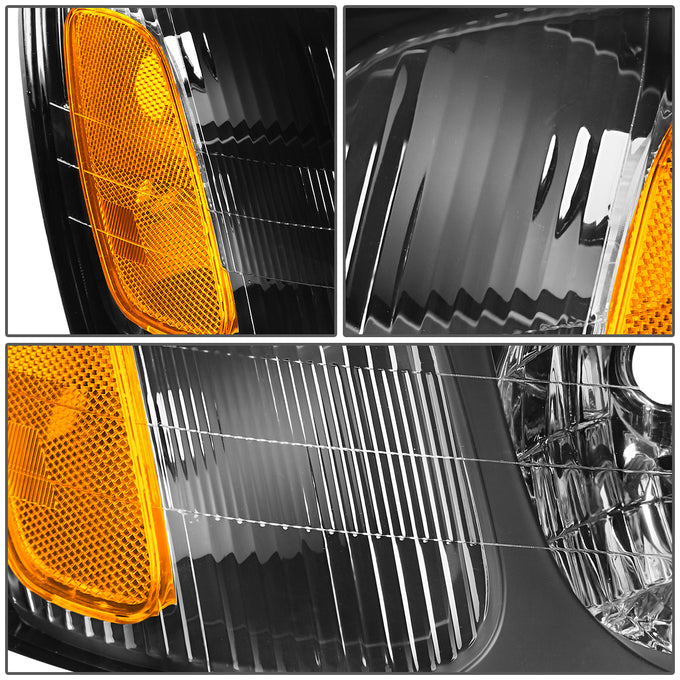 D-Motoring - Headlights - Black Housing - Clear Lens - Amber Corner - Plug-n-Play - Pair - 00-04 Subaru Legacy GT - 4