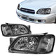 00-04 Subaru Legacy GT Headlights - Black Housing - Clear Corner - Plug-n-Play - Pair