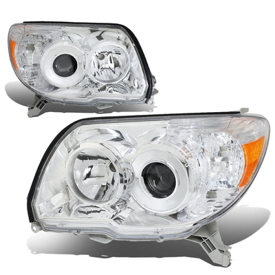 D-Motoring - Headlights - Chrome Housing - Amber Corner - Projector - Plug-n-Play - Pair - 06-09 Toyota 4Runner - 1