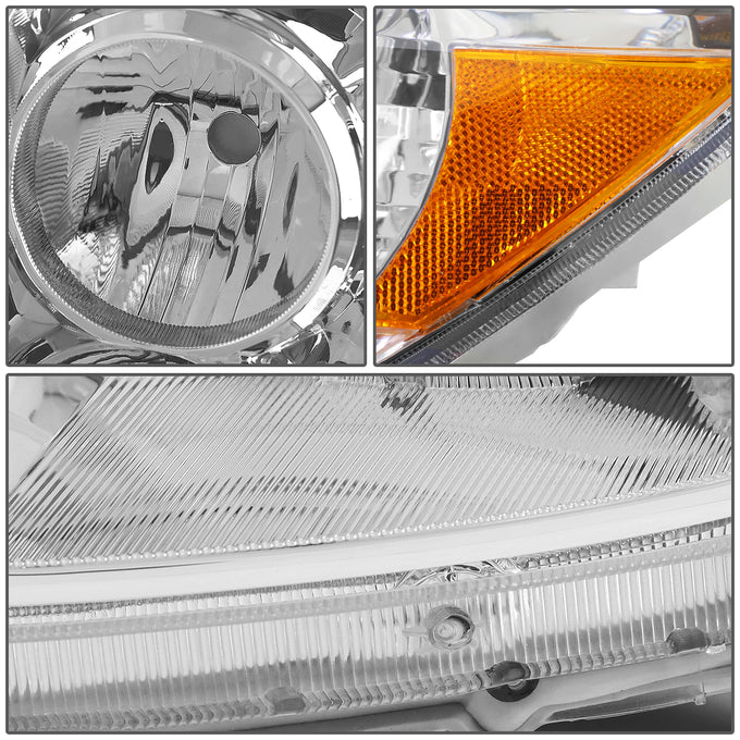 D-Motoring - Headlights - Chrome Housing - Amber Corner - Projector - Plug-n-Play - Pair - 06-09 Toyota 4Runner - 4