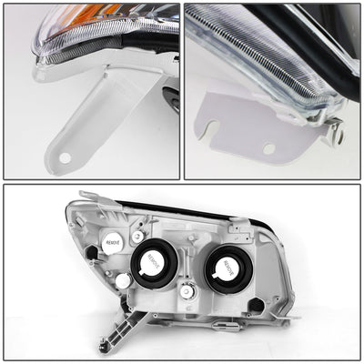 D-Motoring - Headlights - Chrome Housing - Amber Corner - Projector - Plug-n-Play - Pair - 06-09 Toyota 4Runner - 5