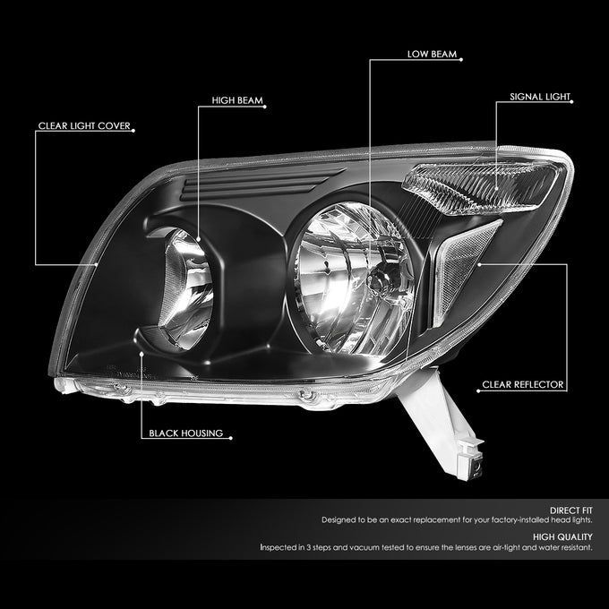 D-Motoring - 03-05 Toyota 4Runner Headlights - Clear Lens - Clear Corner - Plug-n-Play - Pair - 2