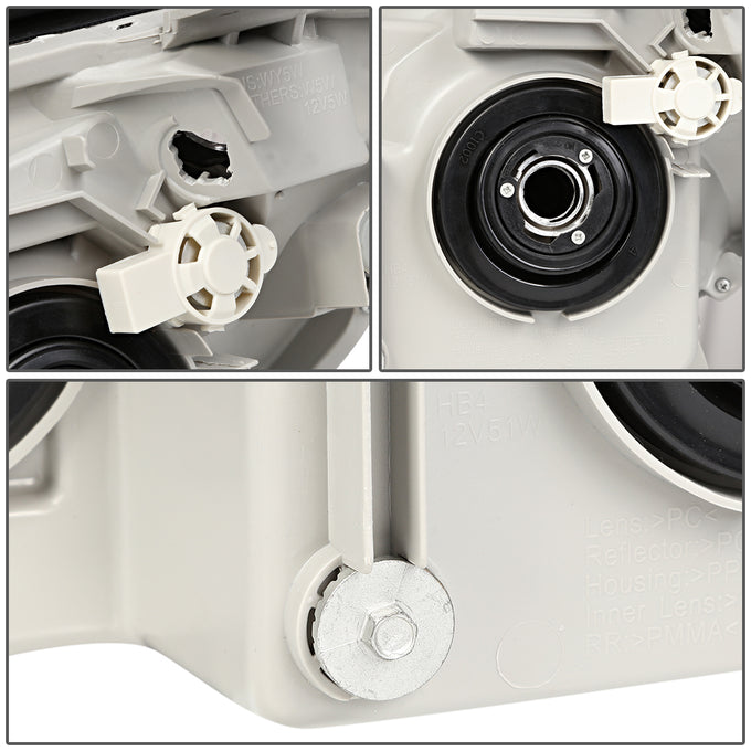 D-Motoring - 03-05 Toyota 4Runner Headlights - Clear Lens - Clear Corner - Plug-n-Play - Pair - 5