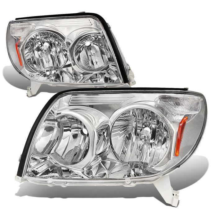 D-Motoring - Headlights - Chrome Housing - Amber Corner - Plug-n-Play - Pair - 03-05 Toyota 4Runner - 1