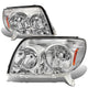 D-Motoring - Headlights - Chrome Housing - Amber Corner - Plug-n-Play - Pair - 03-05 Toyota 4Runner - 1