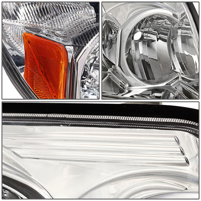 D-Motoring - Headlights - Chrome Housing - Amber Corner - Plug-n-Play - Pair - 03-05 Toyota 4Runner - 3