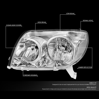 D-Motoring - Headlights - Clear Lens - Clear Corner - Plug-n-Play - Pair - 03-05 Toyota 4Runner - 2