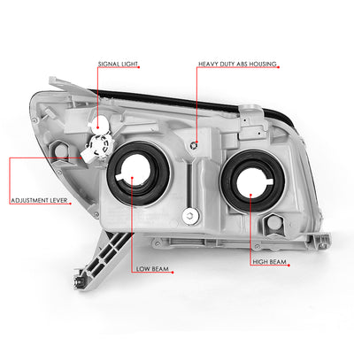 D-Motoring - Headlights - Clear Lens - Clear Corner - Plug-n-Play - Pair - 03-05 Toyota 4Runner - 6