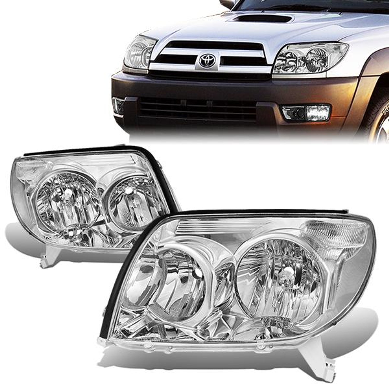03-05 Toyota 4Runner Headlights - Clear Lens - Clear Corner - Plug-n-Play - Pair
