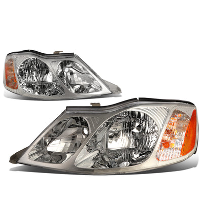 D-Motoring - Headlights - Chrome Housing - Amber Corner - Plug-n-Play - Pair - 00-04 Toyota Avalon - 1