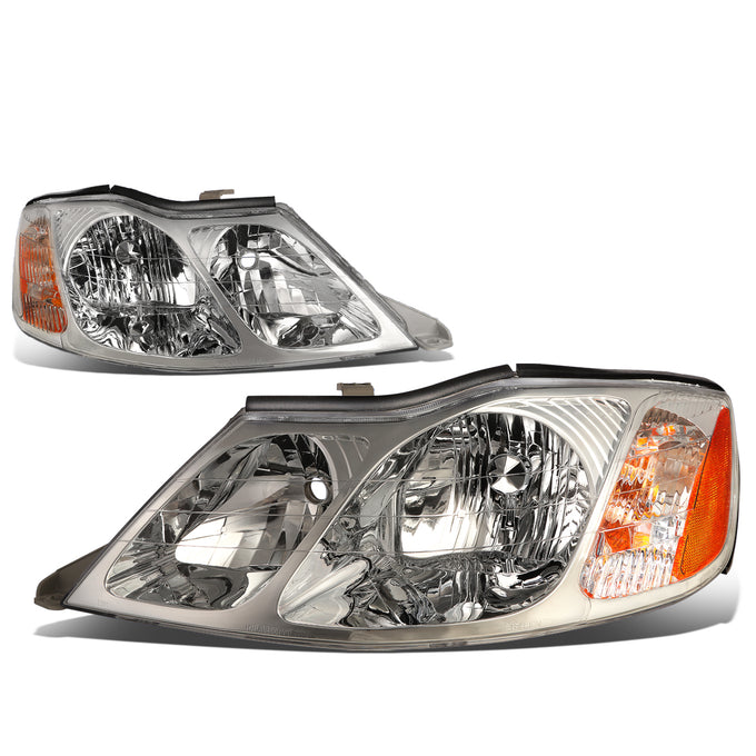 D-Motoring - Headlights - Chrome Housing - Amber Corner - Plug-n-Play - Pair - 00-04 Toyota Avalon - 1
