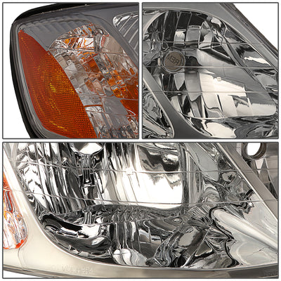 D-Motoring - Headlights - Chrome Housing - Amber Corner - Plug-n-Play - Pair - 00-04 Toyota Avalon - 4