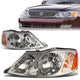 00-04 Toyota Avalon Headlights - Chrome Housing - Amber Corner - Plug-n-Play - Pair