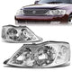 00-04 Toyota Avalon Headlights - Chrome Housing - Clear Lens - Clear Corner - Plug-n-Play - Pair