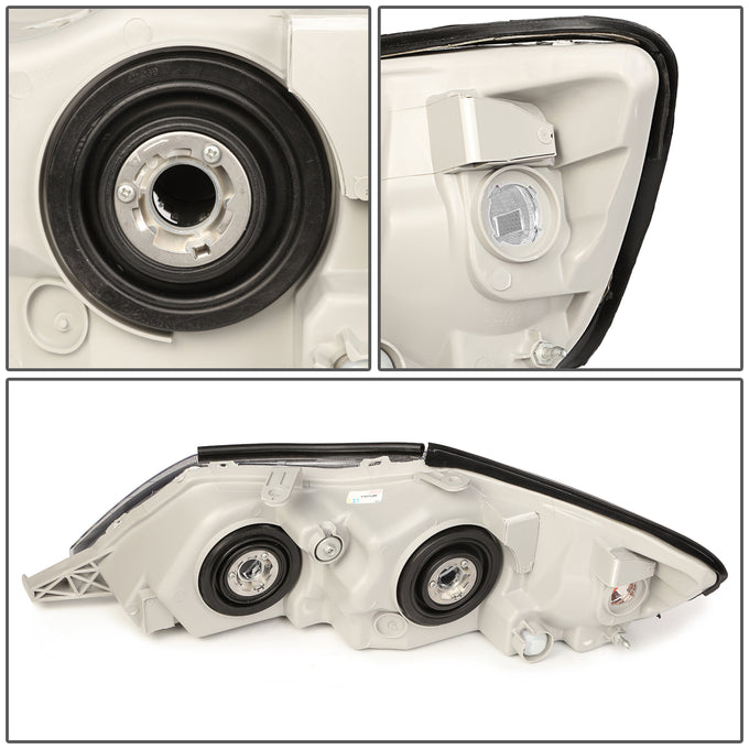 D-Motoring - Headlights - Smoked Lens - Clear Corner - Plug-n-Play - Pair - 00-04 Toyota Avalon - 4