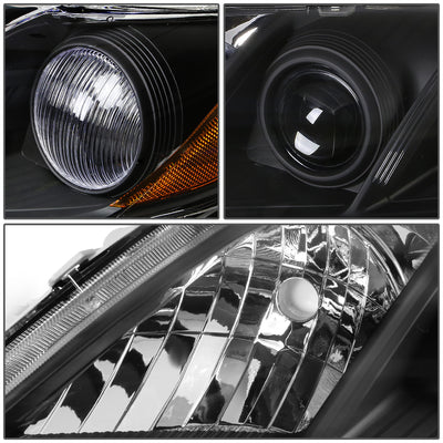 D-Motoring - Headlights - Black Housing - Amber Corner - Projector - Plug-n-Play - Pair - 07-09 Toyota Camry - 3