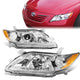 07-09 Toyota Camry Headlights - Chrome Housing - Amber Corner - Projector - Plug-n-Play - Pair
