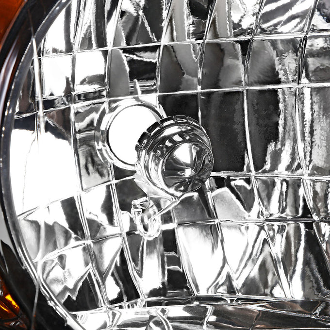 D-Motoring - 02-04 Toyota Camry  Headlights - Black Housing - Amber Corner - Plug-n-Play - Pair - 2